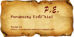 Porubszky Ezékiel névjegykártya